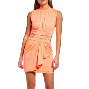 NWT Black Halo Sabina Sleeveless Mini Sheath Dress Fluorescent Coral Women's 14